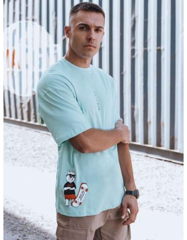 Férfi póló KINA türkizkékkel nyomtatva