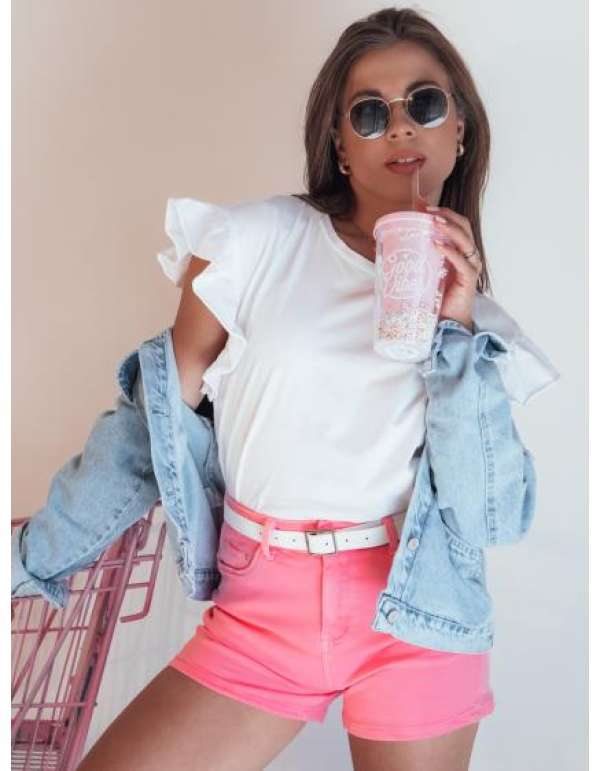 Női farmer rövidnadrág GLAMWEAR rózsaszín