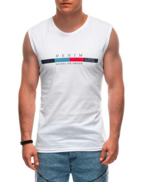 Férfi nyomtatott pulóver S1955 White