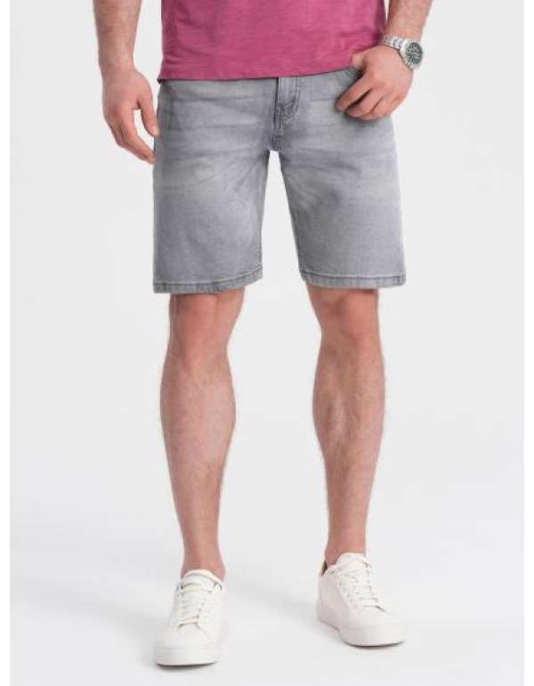 Férfi rövid farmer rövidnadrág finom mosással V2 OM-SRDS-0145 szürke OM-SRDS-0145 szürke