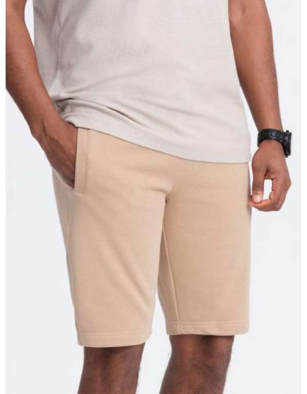 Férfi pamut tréningnadrág BASIC bézs