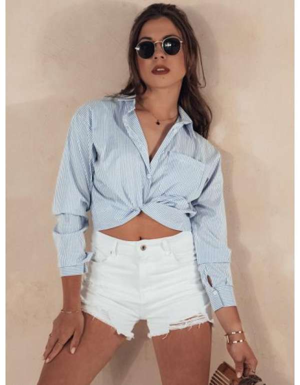 Női farmer rövidnadrág POPGLAM fehér