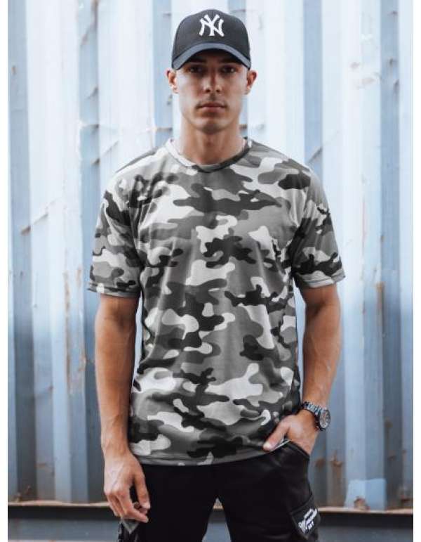 Férfi terepszínű póló CAMO antracit