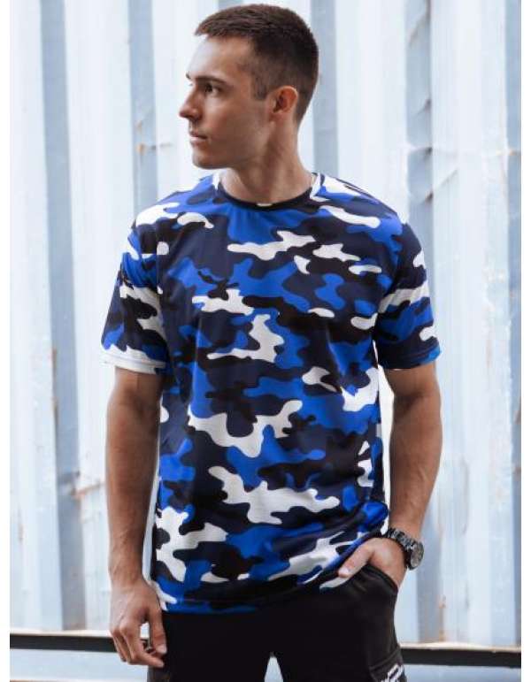 Férfi terepszínű póló CEMA kék