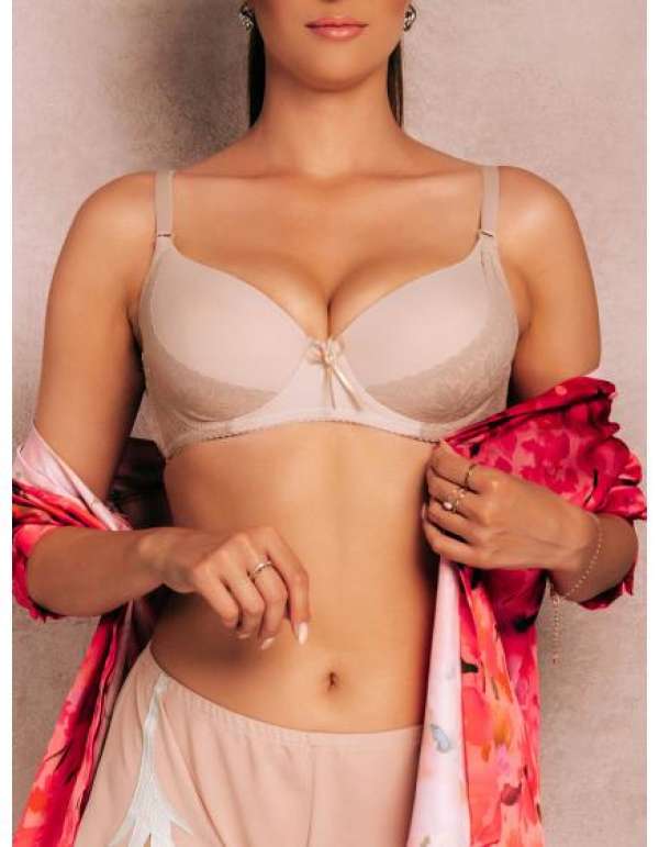 ULR346 bézs színű merevített melltartó