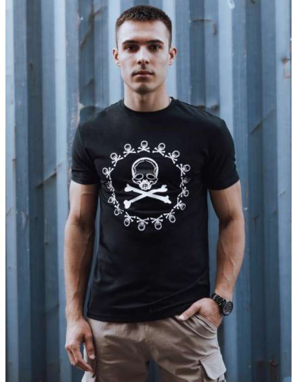 Férfi nyomtatott póló LEMA fekete