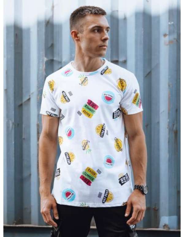 Férfi nyomtatott póló OLLA fehér