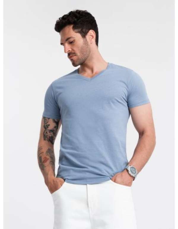 Férfi klasszikus pamut póló BASIC kék
