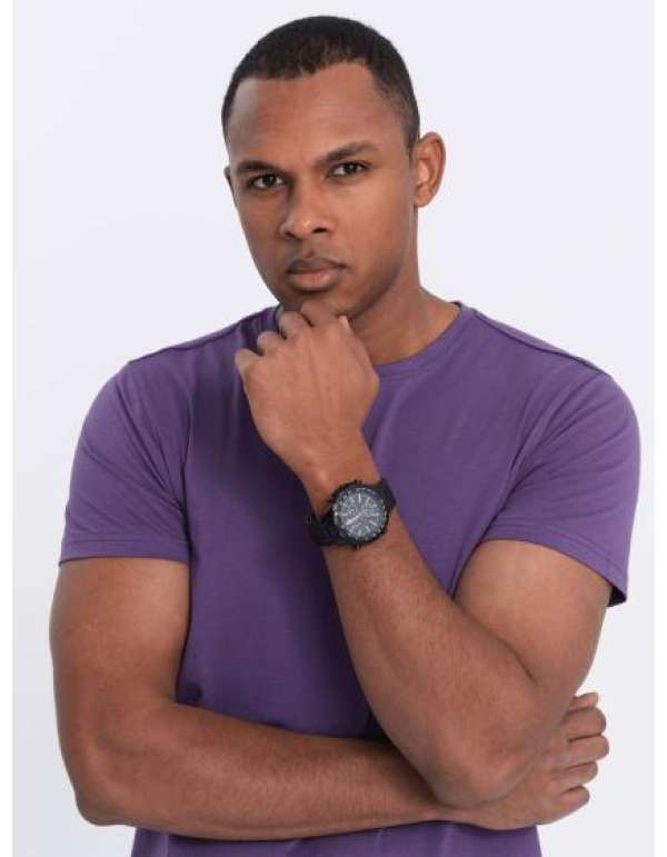 Férfi pamut póló Classic BASIC lila