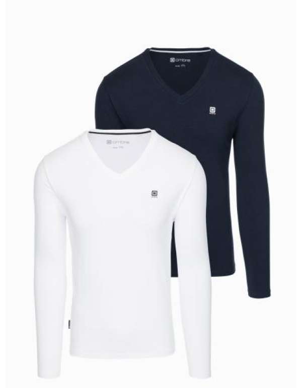 Férfi hosszú ujjú póló szett V-NECK mix 2 db V1 Z87