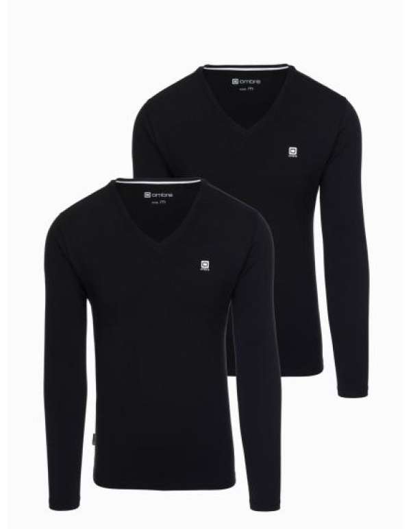 Férfi hosszú ujjú póló szett V-NECK mix 2 db V3 Z87