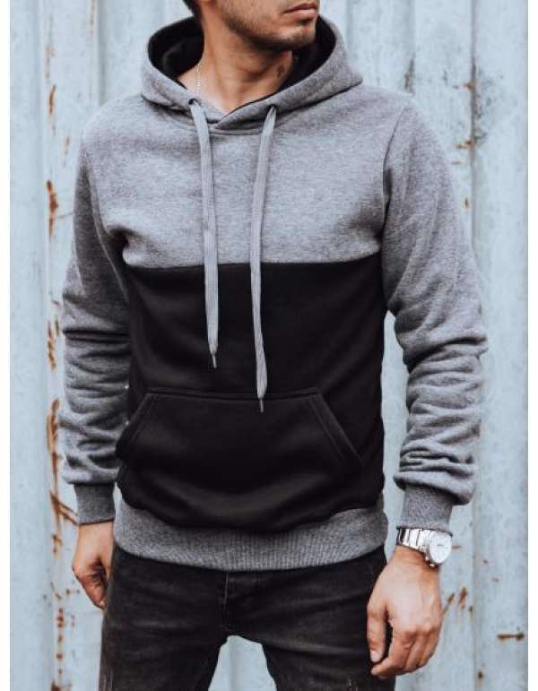 Férfi kapucnis pulóver BELAS sötétszürke