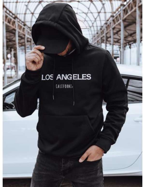 Férfi kapucnis pulóver URA fekete