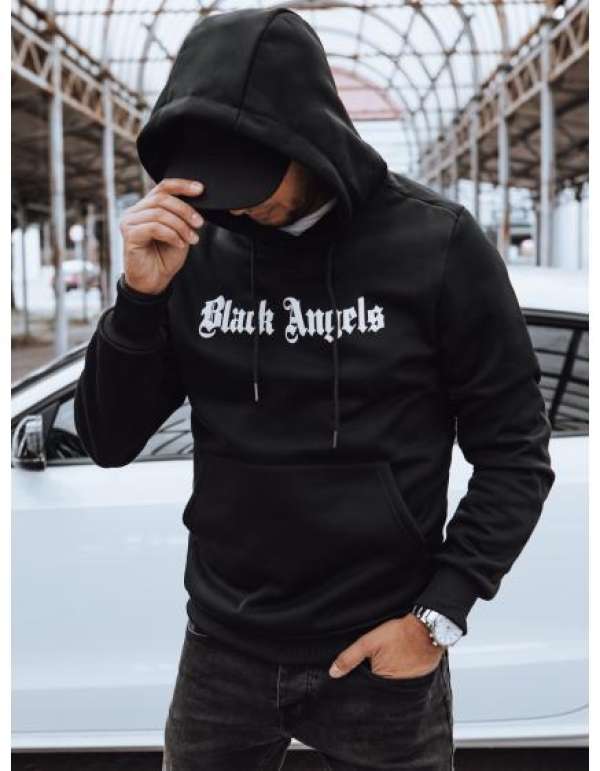 Férfi kapucnis pulóver URAS fekete