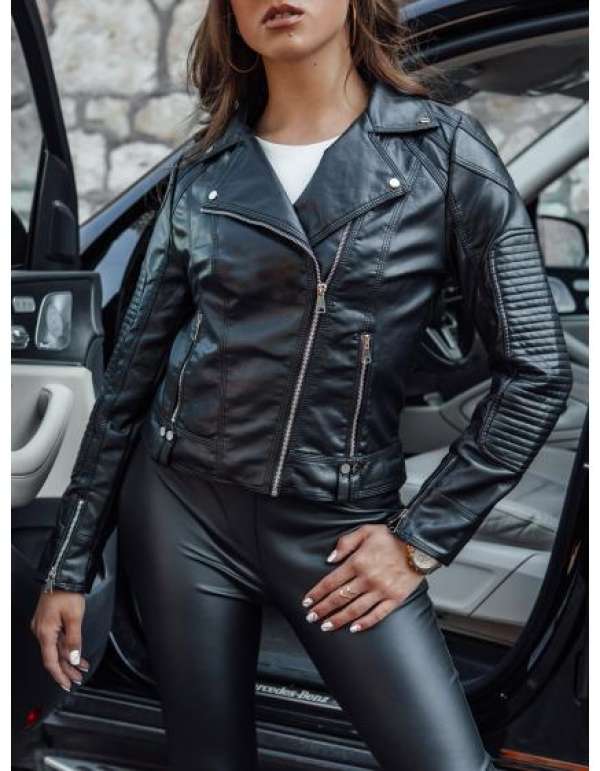 Női átmeneti rövid bőrdzseki Ramones TELIS fekete