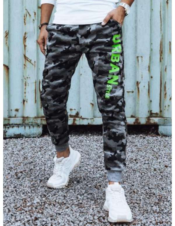 Férfi nyomtatott Moro melegítőnadrág antracit