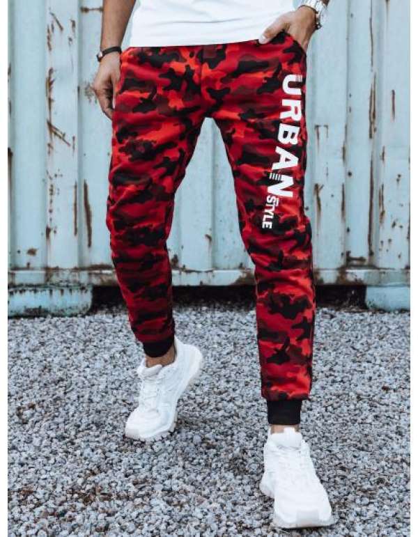 Férfi moro nyomtatott melegítőnadrág piros