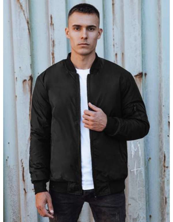 Férfi átmeneti bomber kabát fekete
