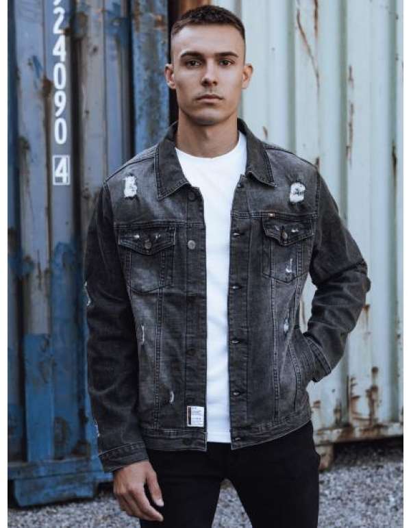 Férfi farmerdzseki szürke