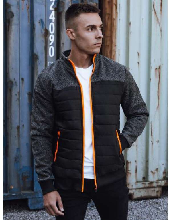 Férfi átmeneti kabát steppelt fekete