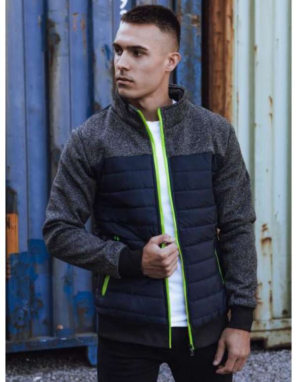 Férfi átmeneti kabát steppelt sötétkék