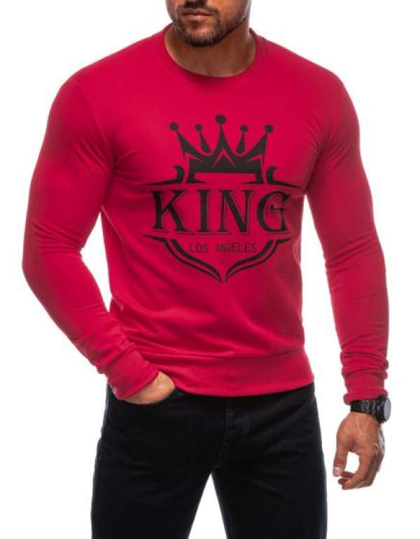 Férfi kapucnis pulóver B1680 piros