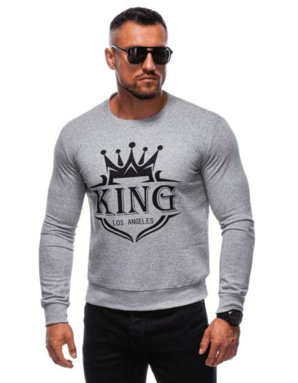 Férfi pulóver B1680 szürke