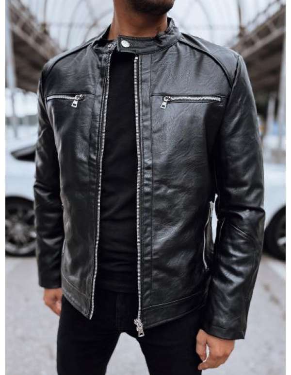 Férfi bőrdzseki fekete