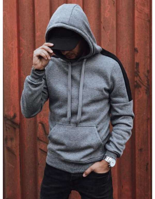 Férfi kapucnis pulóver sötétszürke