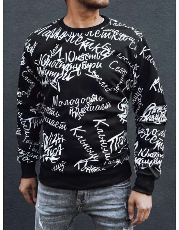 Férfi LOM kapucnis pulóver fekete