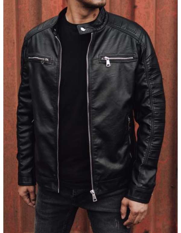 Férfi bőrdzseki SIMA fekete