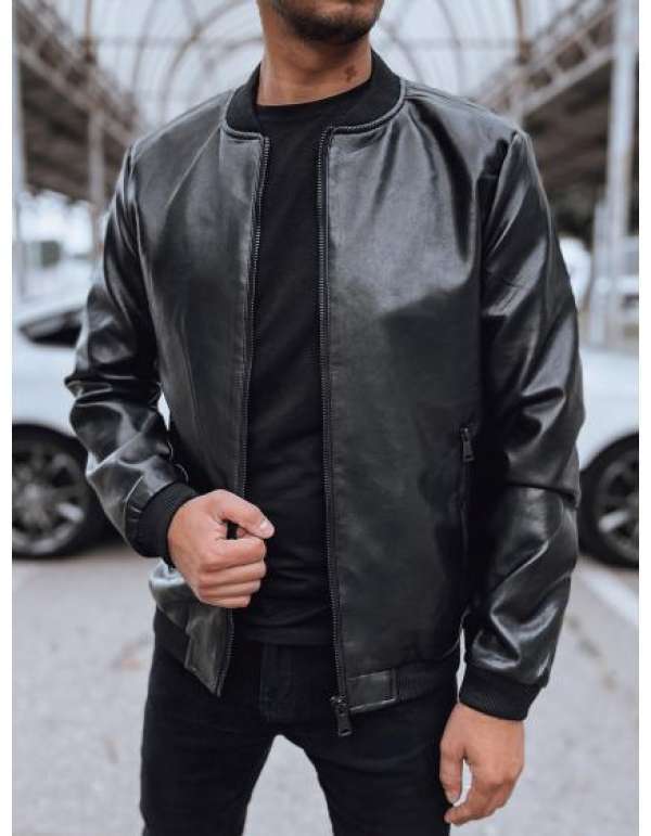 Férfi bőr bomberdzseki fekete TX4706