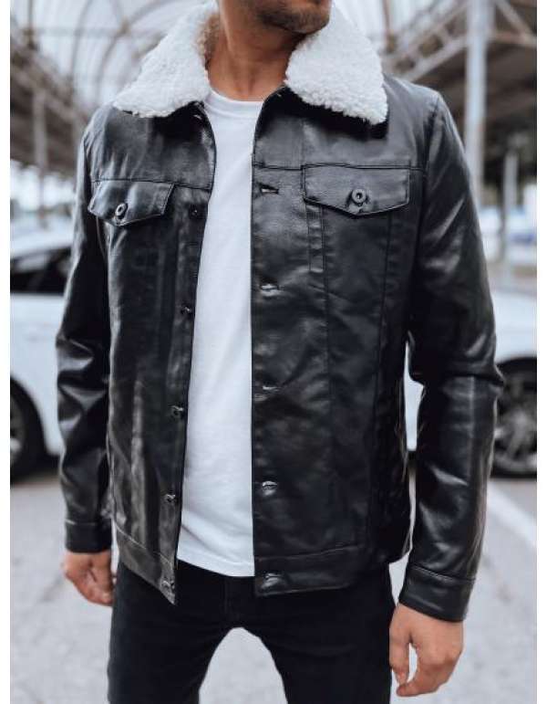 Férfi bőrdzseki fekete