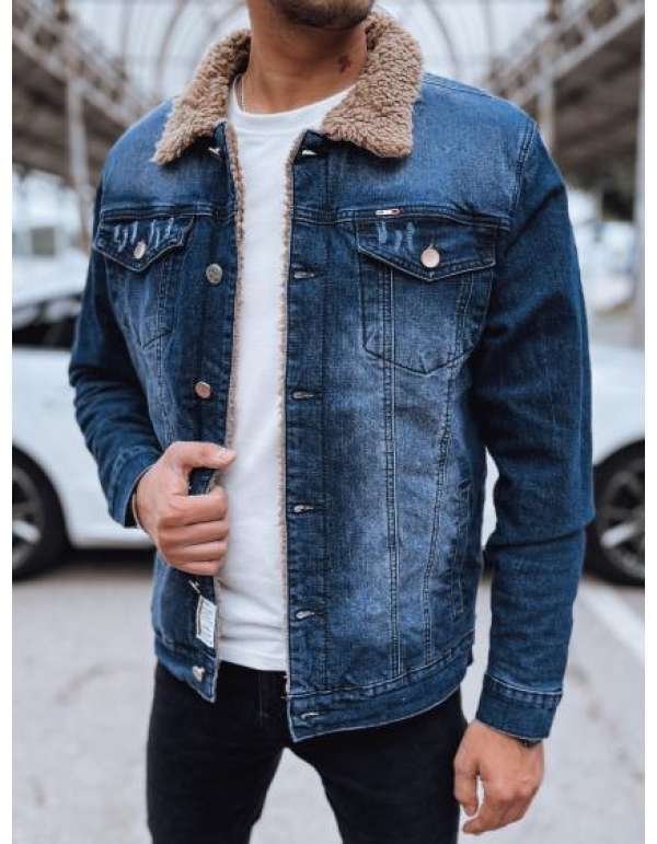 Férfi szigetelt farmerdzseki kék