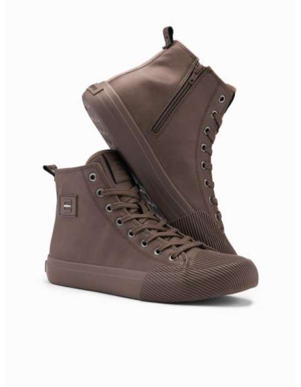 Férfi magas szárú tornacipő, khaki színben