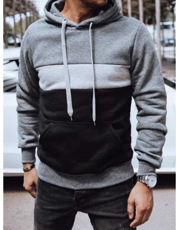 Férfi kapucnis pulóver sötétszürke