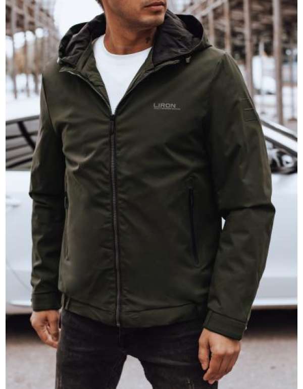 Férfi kapucnis átmeneti kabát zöld