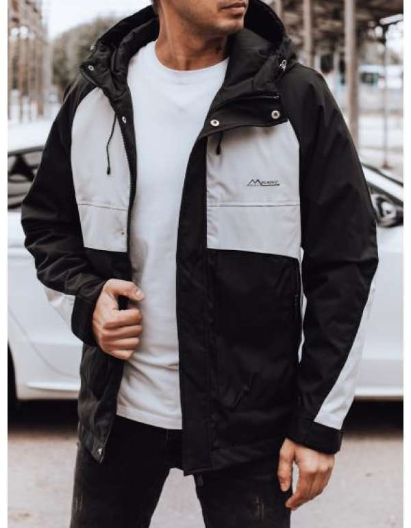 Férfi átmeneti esőkabát fekete/szürke