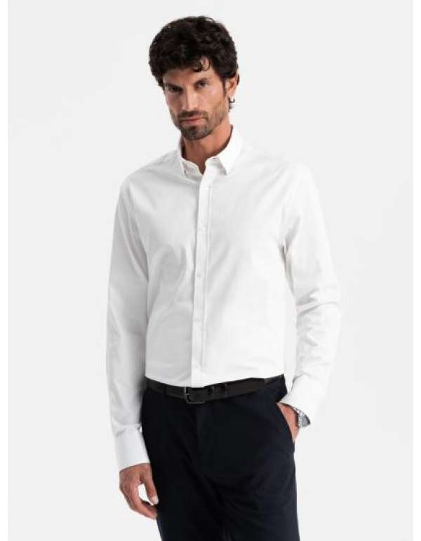 Férfi szatén SLIM FIT ing fehér