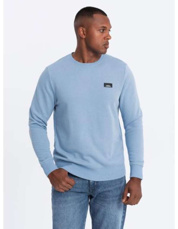 Férfi pulóver fém kitűzővel kék