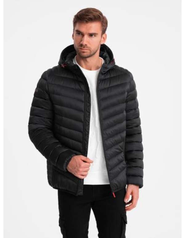 Férfi kabát szatén szegéllyel fekete