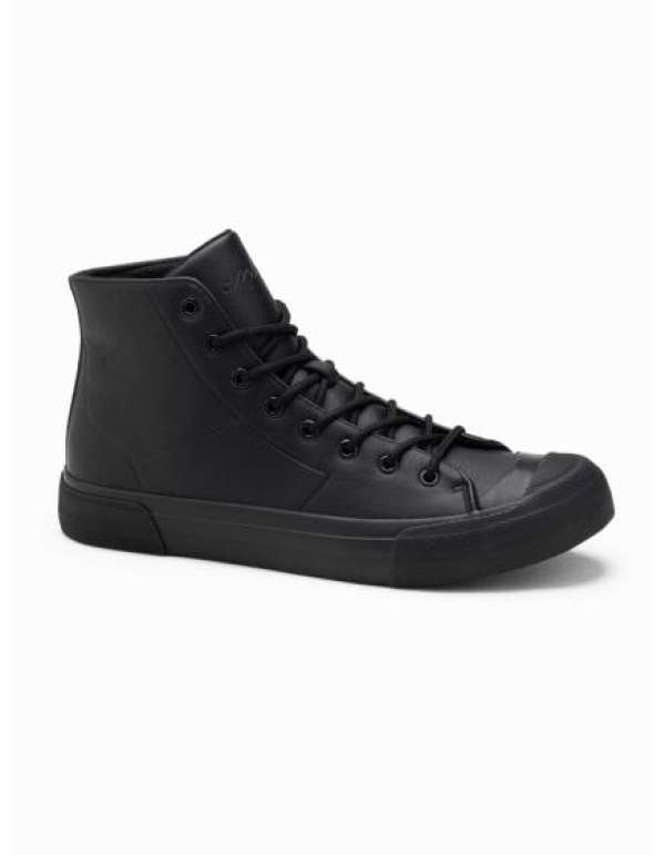 Férfi magas szárú tornacipő gumitalppal fekete