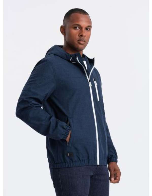 Férfi könnyű, fleece bélésű sportdzseki sötétkék