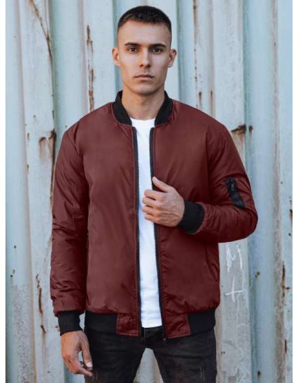 Férfi kapucnis bomberdzseki burgundi