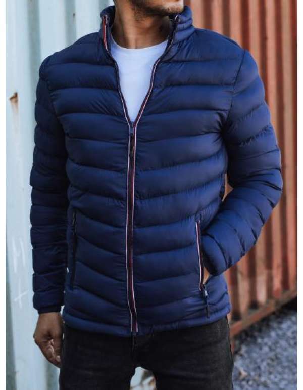 Férfi átmeneti dzseki steppelt sötétkék