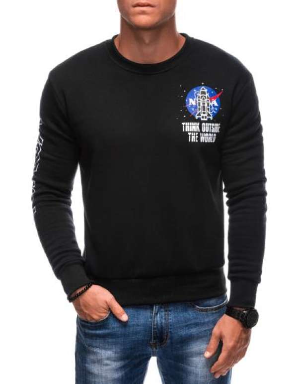 Férfi pulóver B1685 fekete