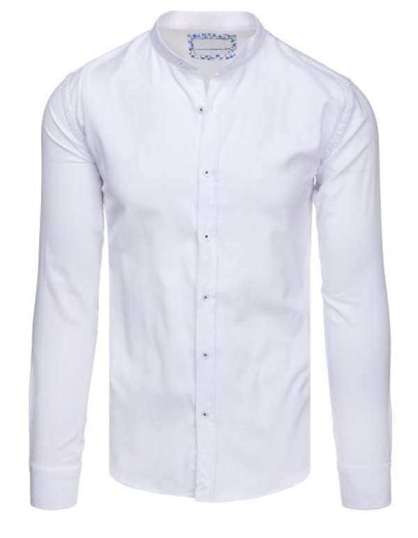 Férfi alkalmi ing állógallérral, fehér