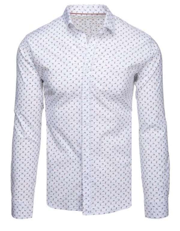 Férfi alkalmi ing fehér mintás