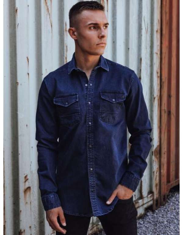 Férfi farmer ing tengerészkék