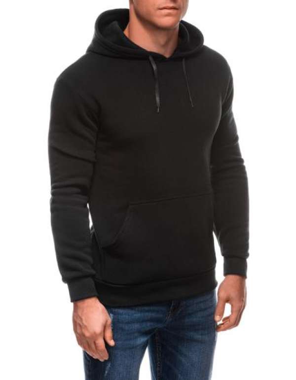 Férfi kapucnis pulóver B1691 - fekete